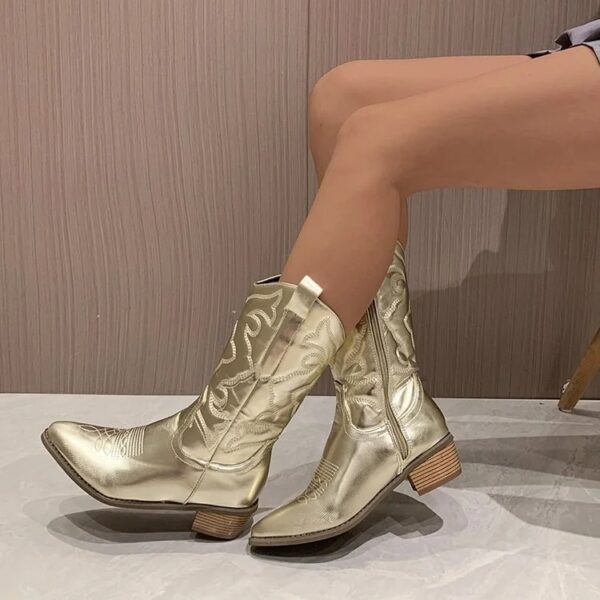 Bottes de cowboy femme dorée