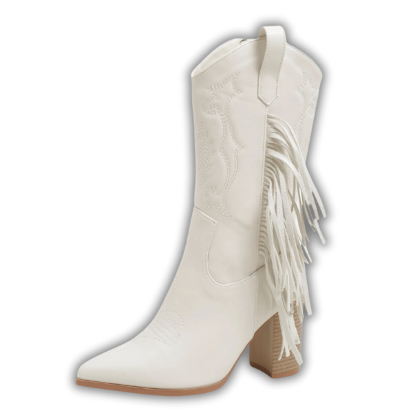 Santiags Femme Blanche - Esprit Western Chic (1)