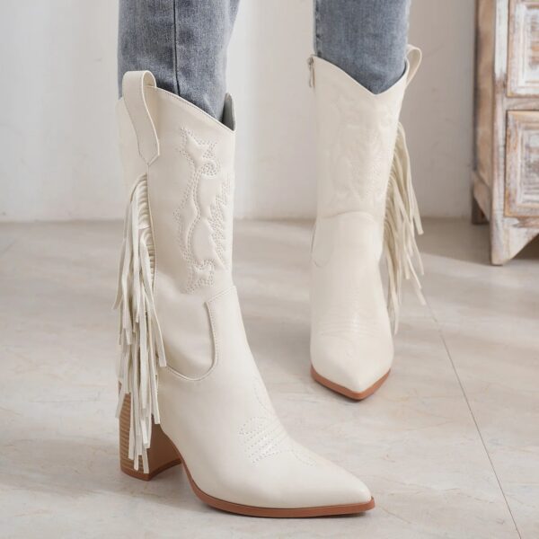 Santiags Femme Blanche - Esprit Western Chic (7)