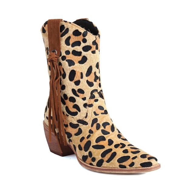 Santiags Femme Sauvage à Franges leopard jaune
