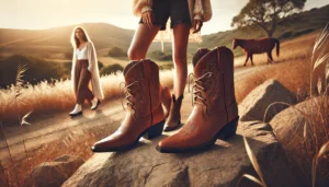 Comment porter des santiags basses femme style décontracté avec bottes cowboy en extérieur, look chic et polyvalent