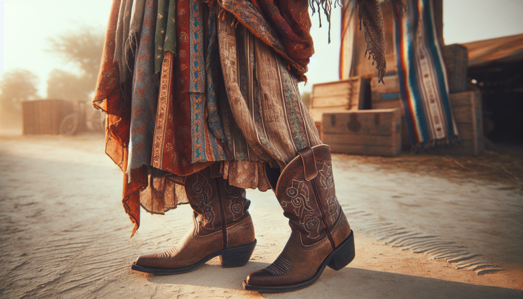 Look Bohème avec des Bottes Santiag