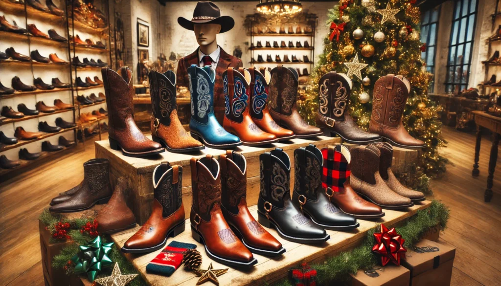 Bottes en cuir homme près d'une cheminée avec décor western