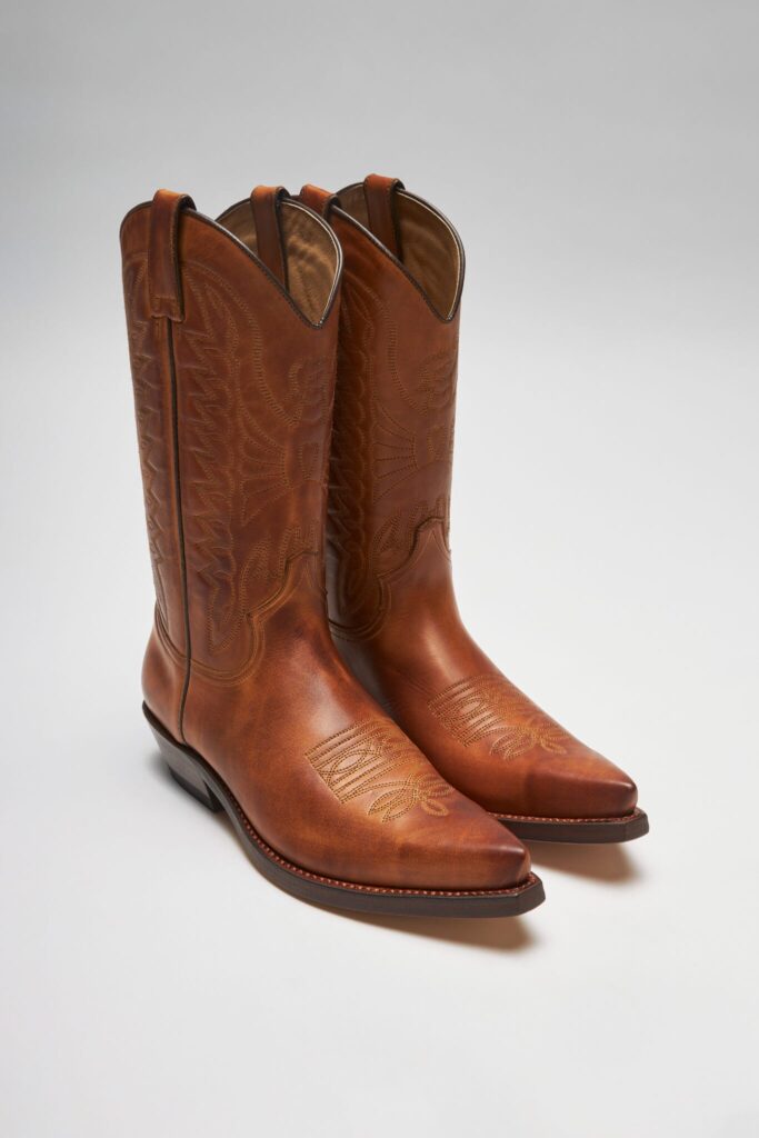 Santiags ARLO : Luxe et Style Cowboy Cognac