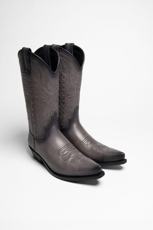 Santiags Luxe 1920 : Élégance Cowboy Gris