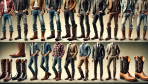 diverses tenues masculines avec des santiags