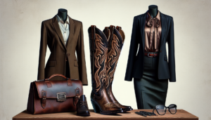 Bottes Santiag et Tenue de Bureau Féminine