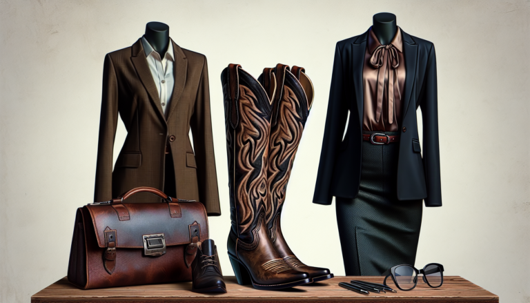 Bottes Santiag et Tenue de Bureau Féminine